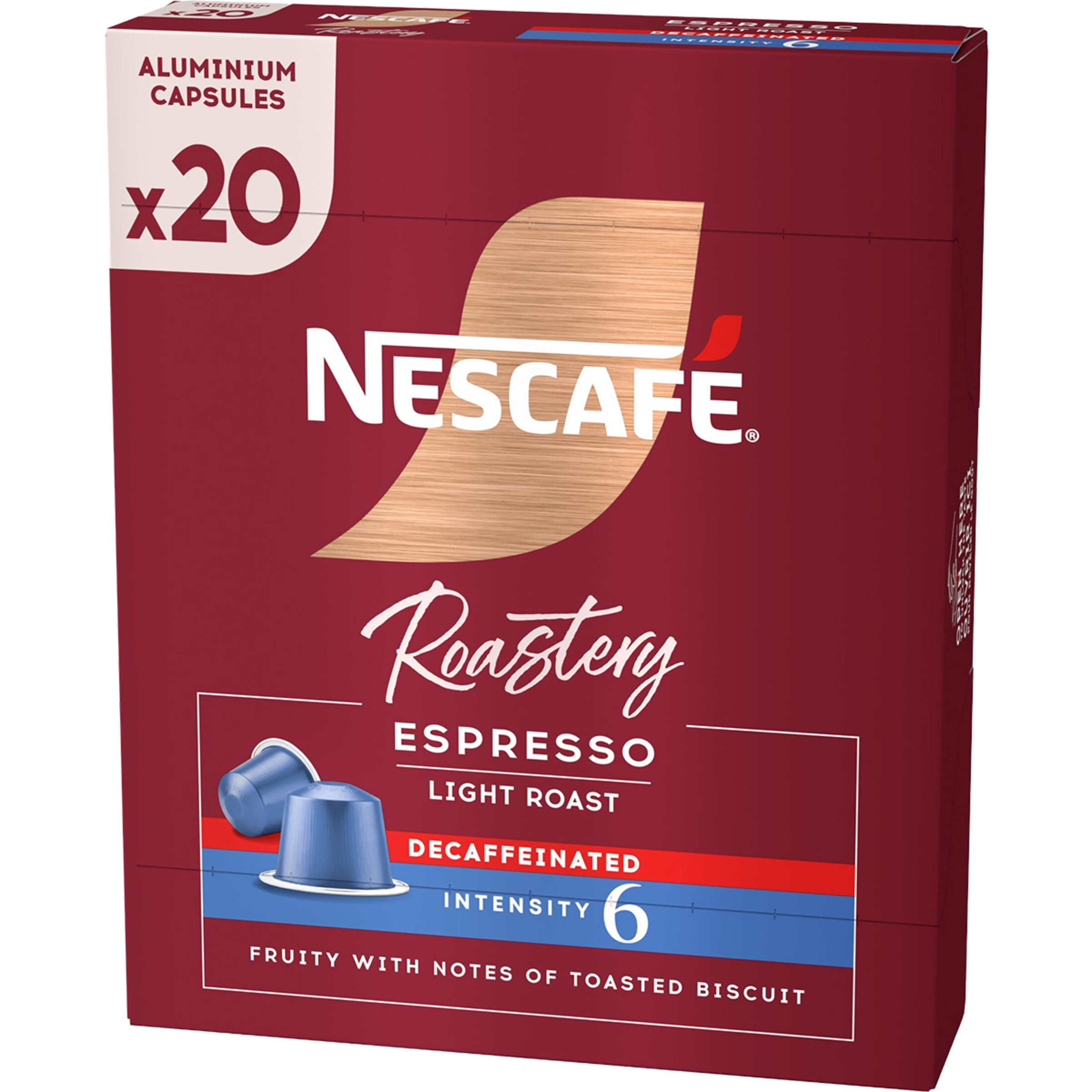 Roastery Espresso descafeinado intensidad 6 compatibles con máquinas Nespresso estuche 20 capsulas