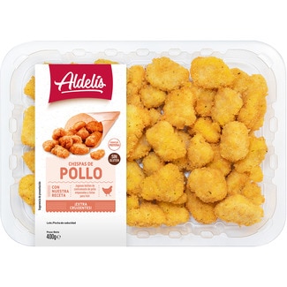 chispas pollo extra crujientes sin gluten bandeja 400 g - Aldelis