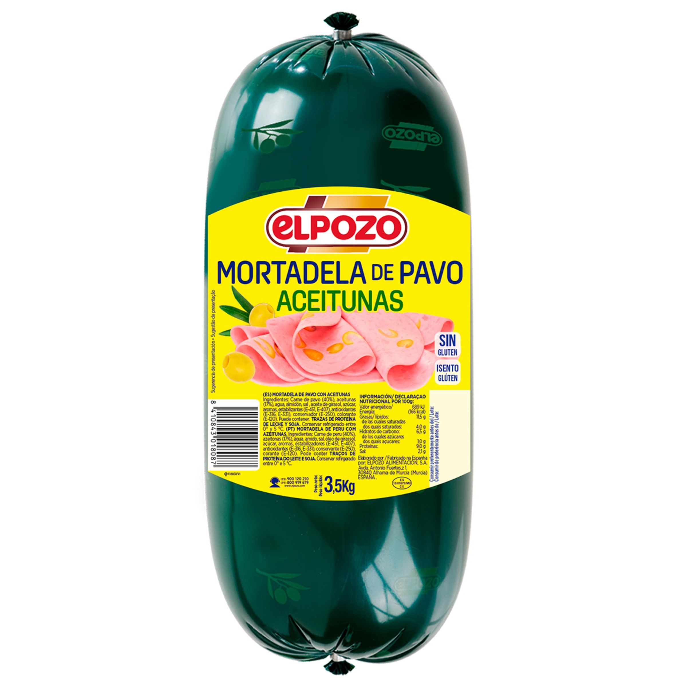 Mortadela de Peru com Azeitonas sem Glúten