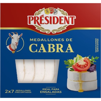 medallones de queso francés de cabra elaborados con leche pasteurizada 12 unidades envase 200 g - President