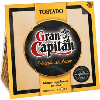 queso curado tostado mezcla elaborado con leche pasteurizada cuña 200 g - Gran Capitan