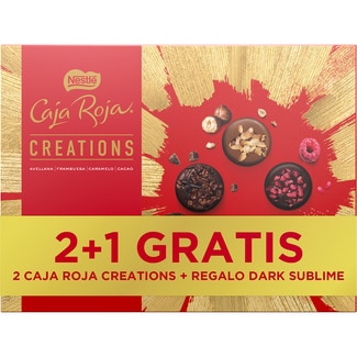 2x bombones Caja Roja Creations 200 g +Regalo 1 Dark Sublime estuche 517 g - Nestle Caja Roja