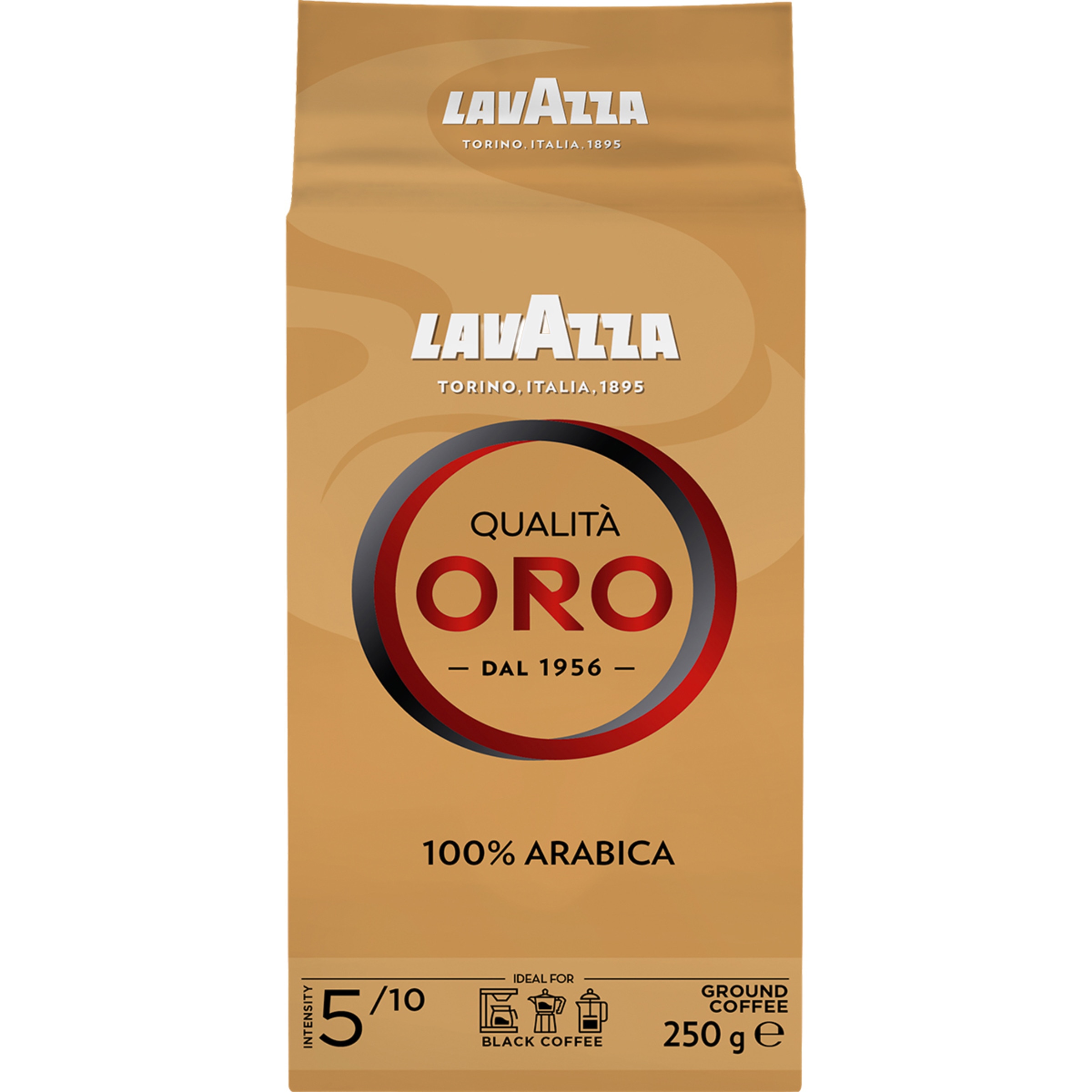 café molido natural Qualitá Oro 100% Arábica intensidad 5/10 paquete 250 g