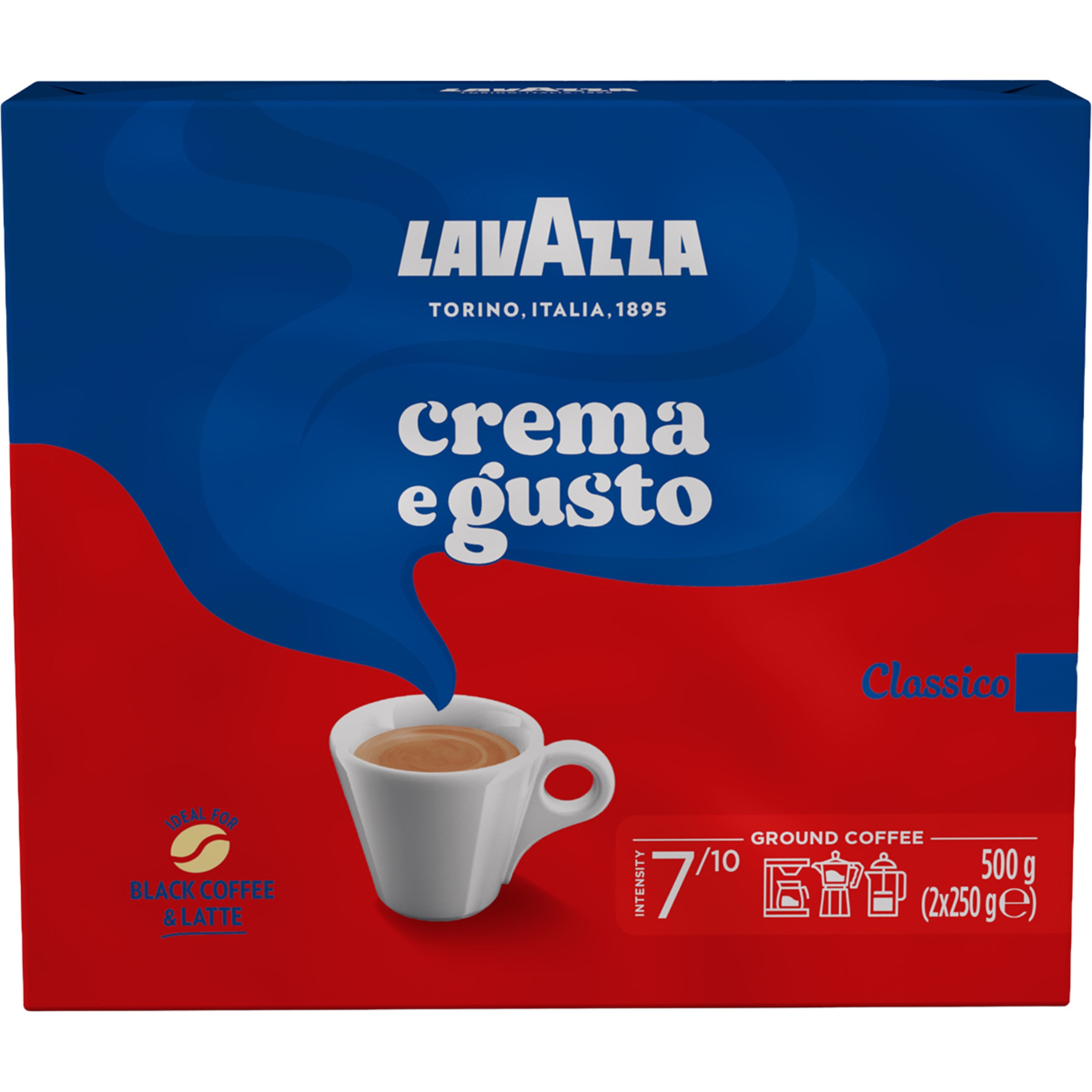 café molido natural Crema e Gusto classico intensidad 7/10 envases 250 g