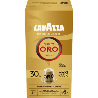 café natural Qualitá Oro 100% Arábica intensidad 8/13 estuche 30 cápsulas compatibles con máquinas Nespresso - Lavazza