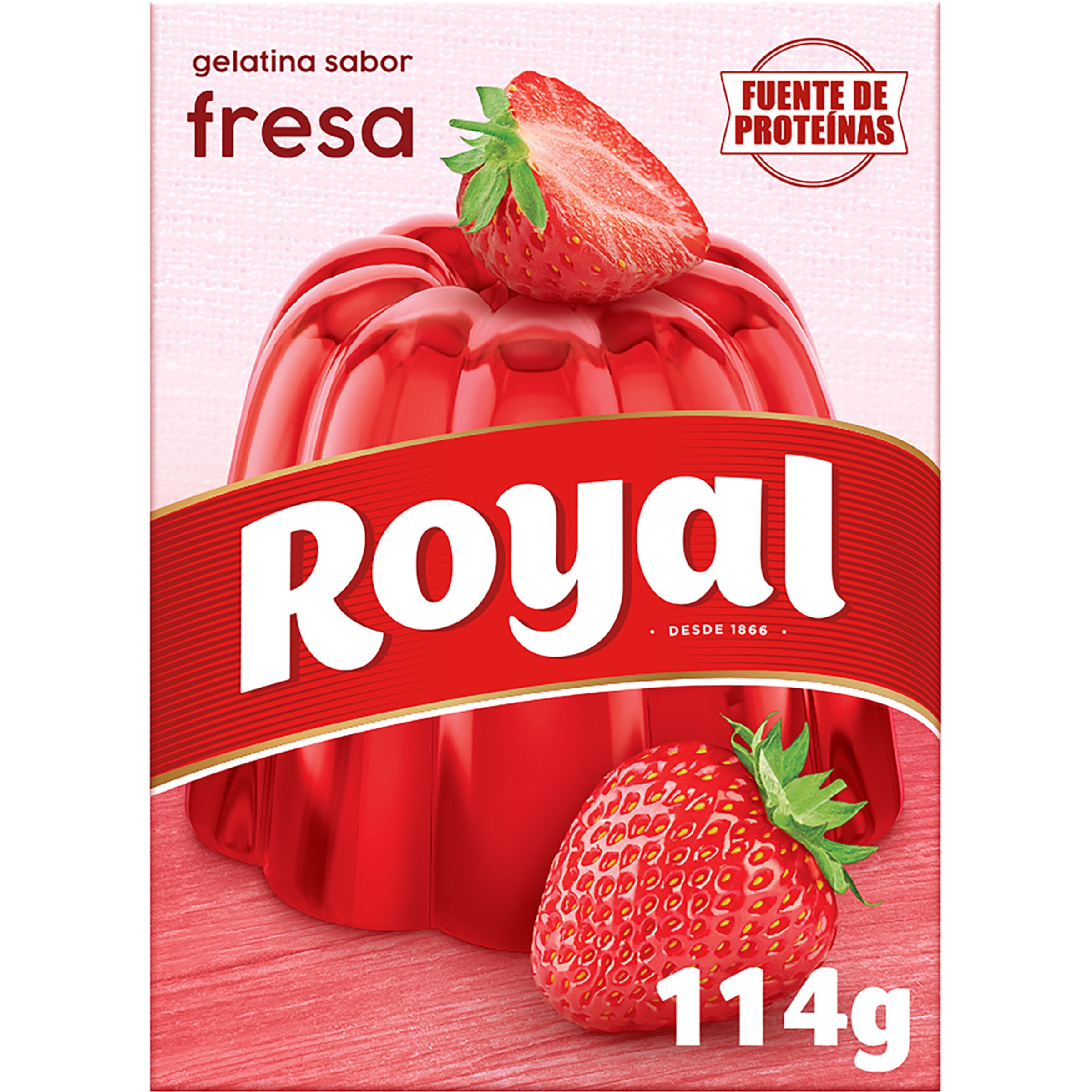 gelatina sabor fresa 10 raciones estuche 114 g