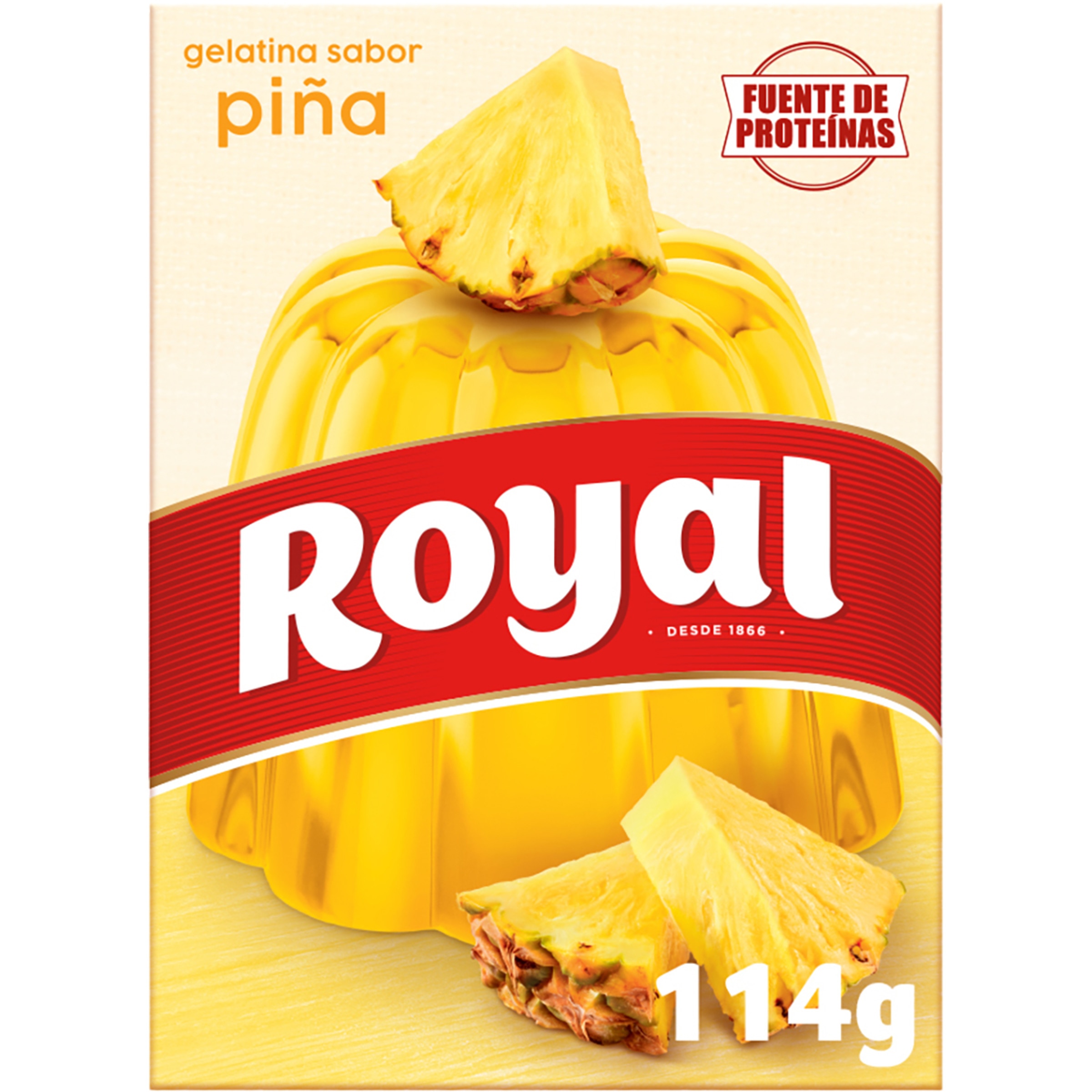 gelatina sabor piña 10 raciones estuche 114 g