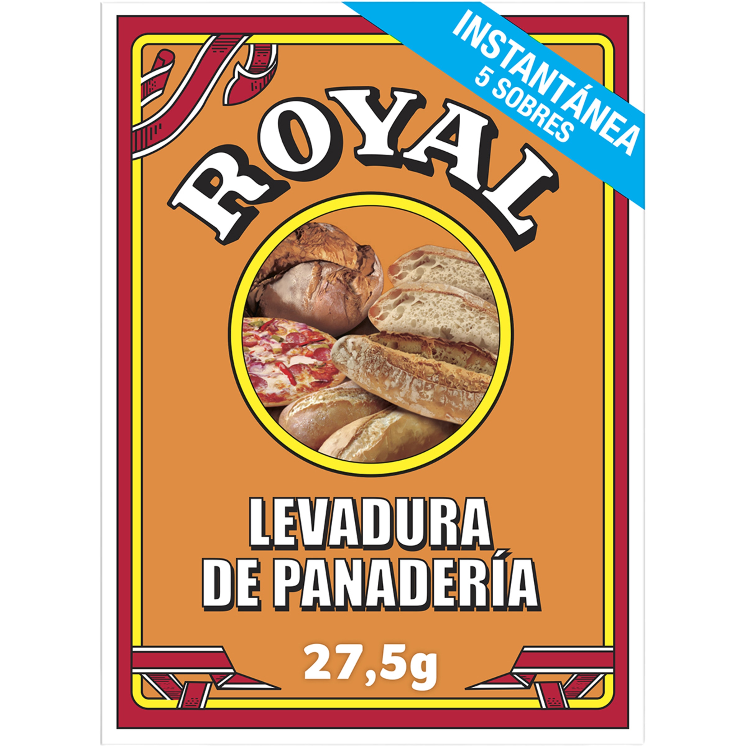levadura de panadería 5 sobres paquete 27,5 g