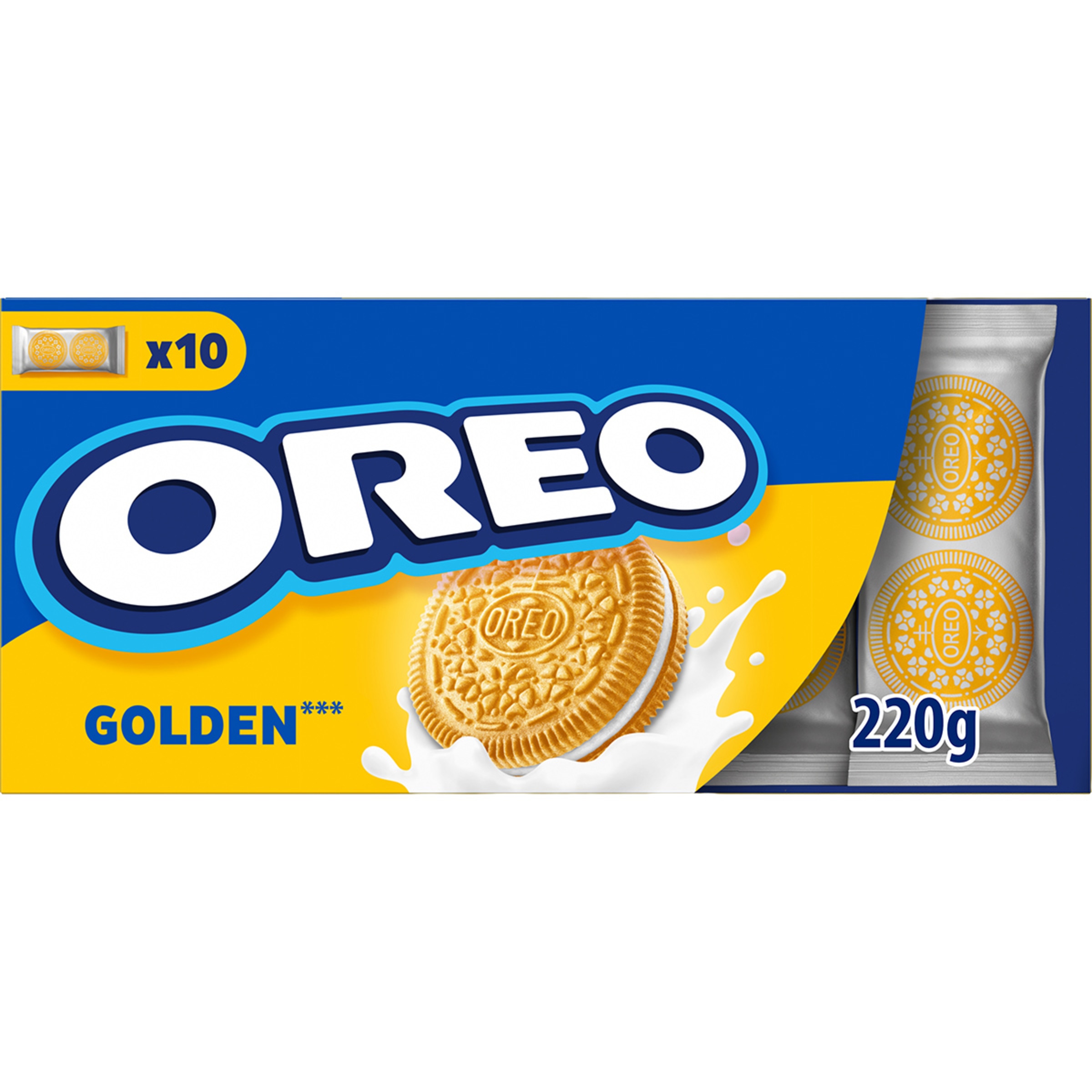 Golden galletas rellenas de crema de vainilla 10 bolsitas individuales paquete 220 g