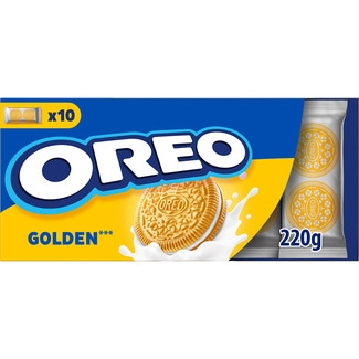 Golden galletas rellenas de crema de vainilla 10 bolsitas individuales paquete 220 g - Oreo
