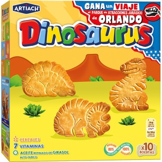 galletas de cereales con vitaminas pack ahorro paquete 411 g - Artiach Dinosaurus