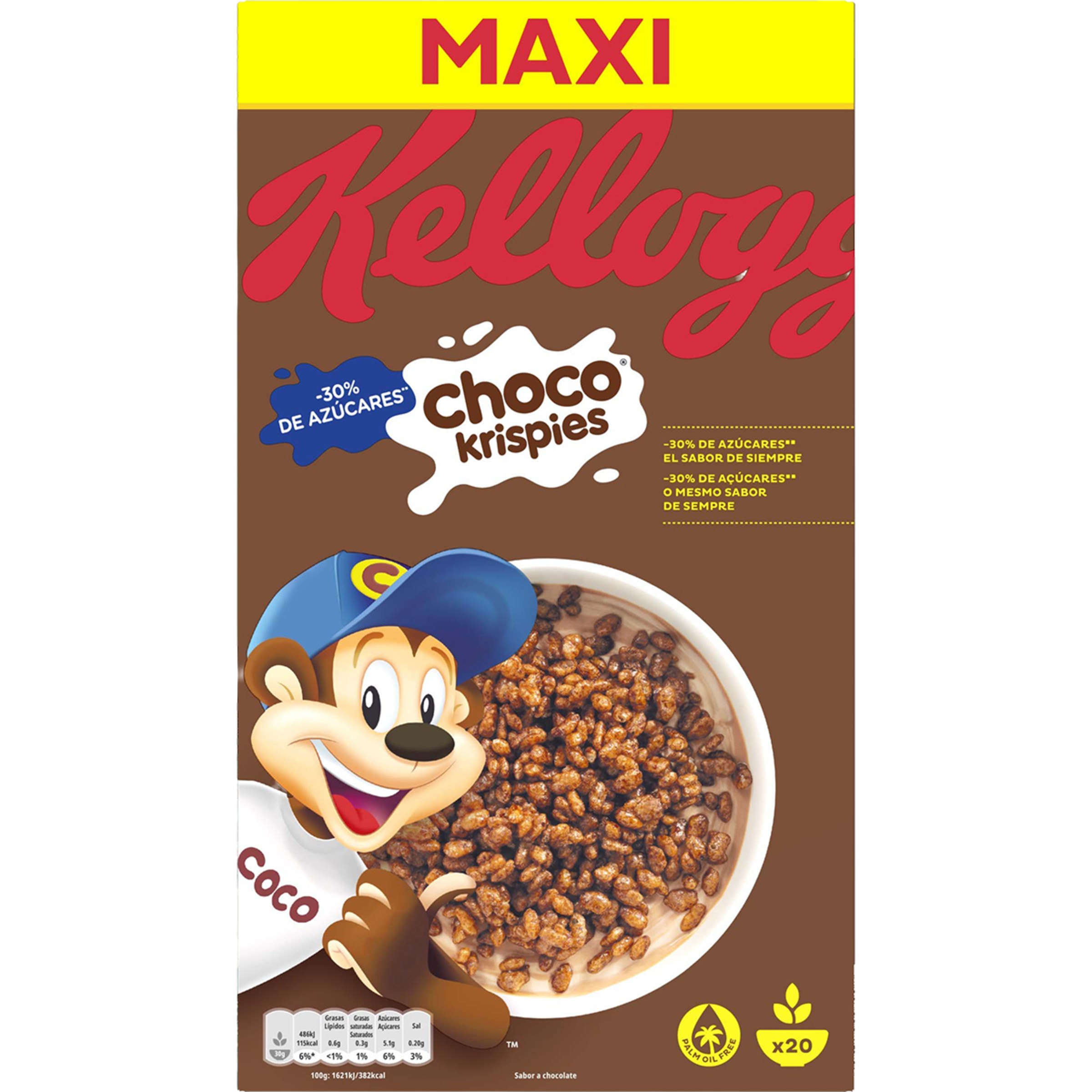 cereales de desayuno arroz chocolateados paquete 600 g sin aceite de palma