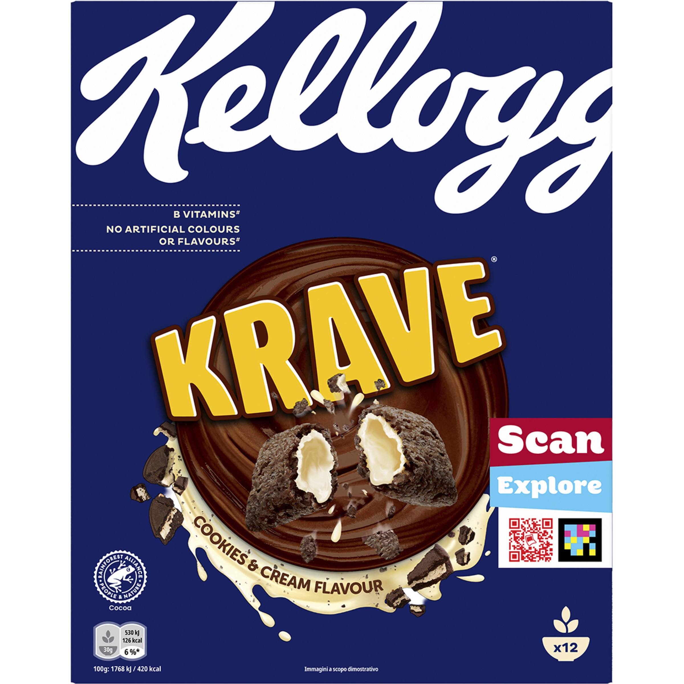 cereales de desayuno rellenos sabor cookies and cream paquete 375 g