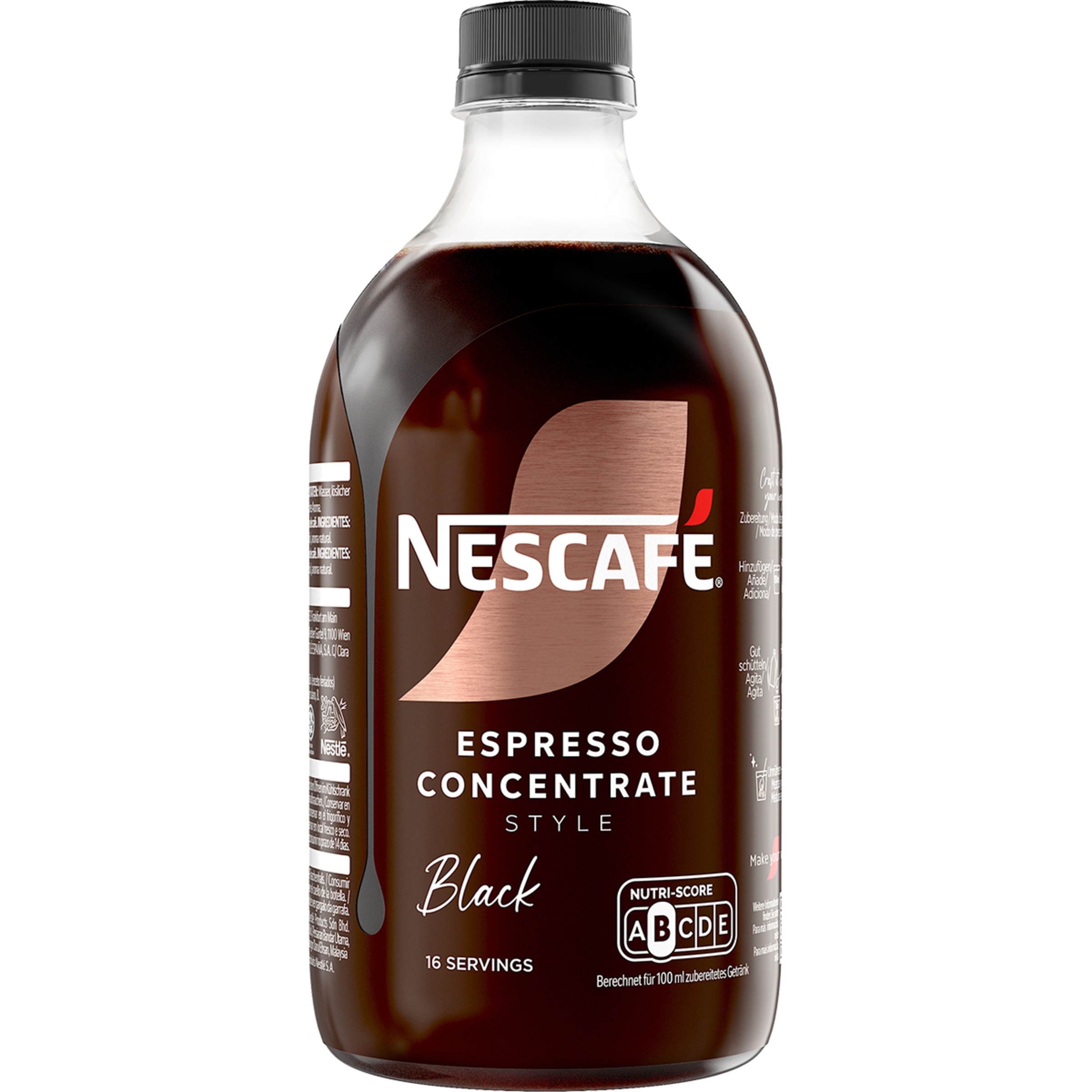café espresso concentrado Black 16 dosis bote 500 ml