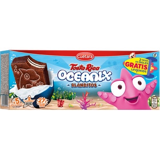 bizcochitos de chocolate rellenos de leche 5 unidades paquete 160 g - Cuetara Tosta Rica