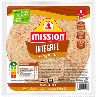 wraps 100% integral 6 unidades paquete 370 g - Mission