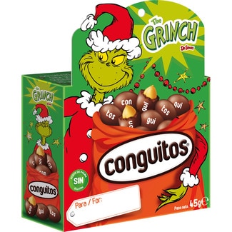 Grinch cacahuetes recubiertos de chocolate sin gluten estuche 45 g - Conguitos
