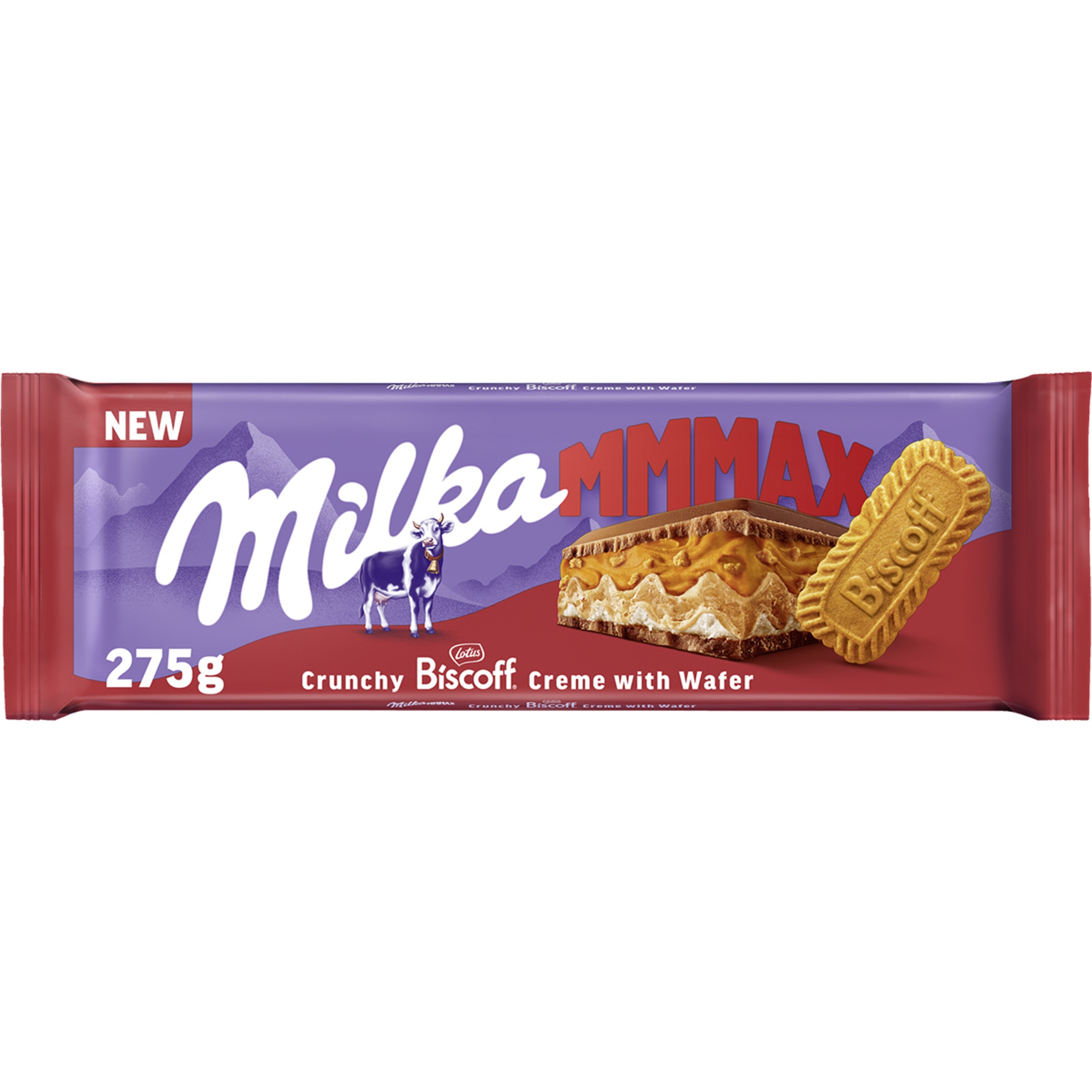 chocolate relleno de crema biscoff crujiente con barquillo tableta 275 g