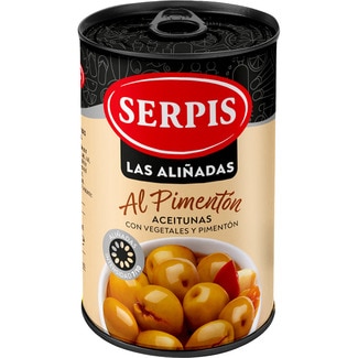 aceitunas con vegetales al pimentón Las Aliñadas lata 130 g neto escurrido - Serpis