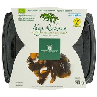 alga wakame en salazón de producción ecológica tarrina 200 g - Porto Muiños