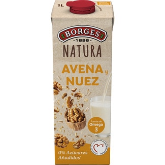 Natura bebida de avena y nuez calcio sin azúcares añadidos brik 1000 ml - Borges