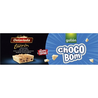 turrón cremoso de galleta con chocolate blanco sabor Chocobom de Gullón tableta 150 g - Delaviuda