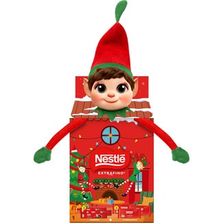 elfo con 3 barquillos de chocolate y 3 chocolatinas estuche 114 g - Nestle Extrafino