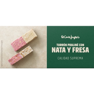 turrón con nata y fresa Calidad Suprema tableta 200 g - El Corte Ingles