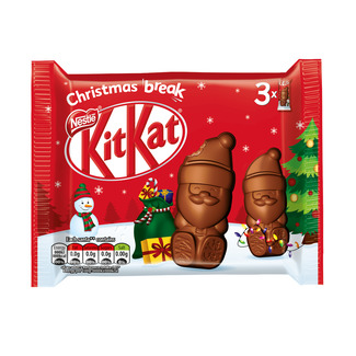 Kit Kat Chocolate de Leite Pai Natal Pack 3 unidades embalagem 87 g - Nestlé