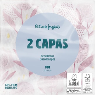 servilletas decoradas 2 capas 33x33 cm paquete 100 unidades - El Corte Ingles