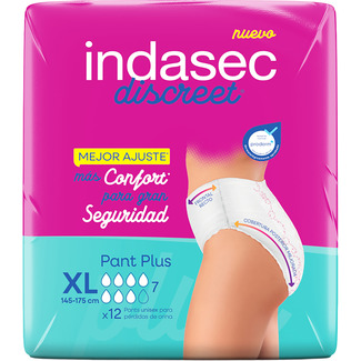 Discreet Pant braguita de incontinencia Plus súper talla XL bolsa 12 unidades - Indasec
