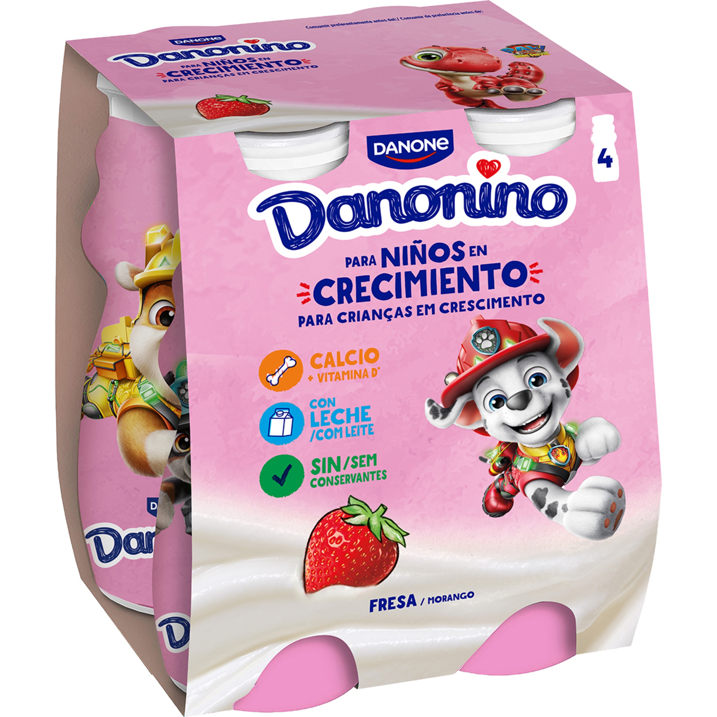 Bebedino líquido sabor fresa pack 4 unidades 100 g