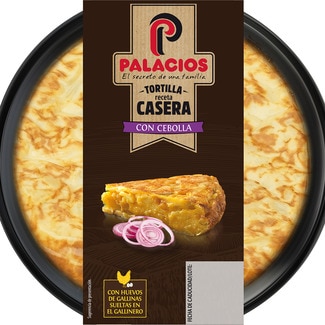 tortilla de patata casera con cebolla y AOVE sin gluten sin lactosa envase 300 g - Palacios