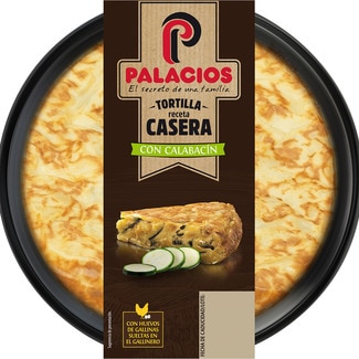 tortilla de patata casera con calabacín y AOVE sin gluten sin lactosa envase 600 g - Palacios