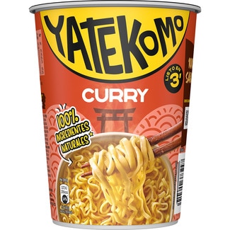fideos orientales instantáneos curry picante listos en 3 minutos vaso 61 g - Yatekomo