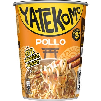 fideos orientales instantáneos sabor pollo listos en 3 minutos vaso 60 g - Yatekomo