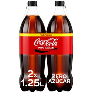 refresco de cola sin azúcar pack 2 botellas 1,25 l - Coca-cola Zero