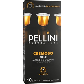 café mezcla Cremoso intensidad 7 estuche 10 cápsulas compatibles con máquinas Nespresso - Pellini