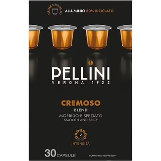 café mezcla Cremoso intensidad 7 estuche 30 cápsulas compatibles con máquinas Nespresso - Pellini