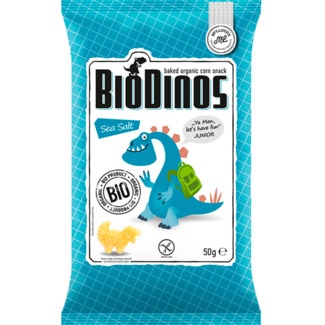 Snack de Milho com Sal Marinho sem Glúten Biológico embalagem 50 g - Biosaurus