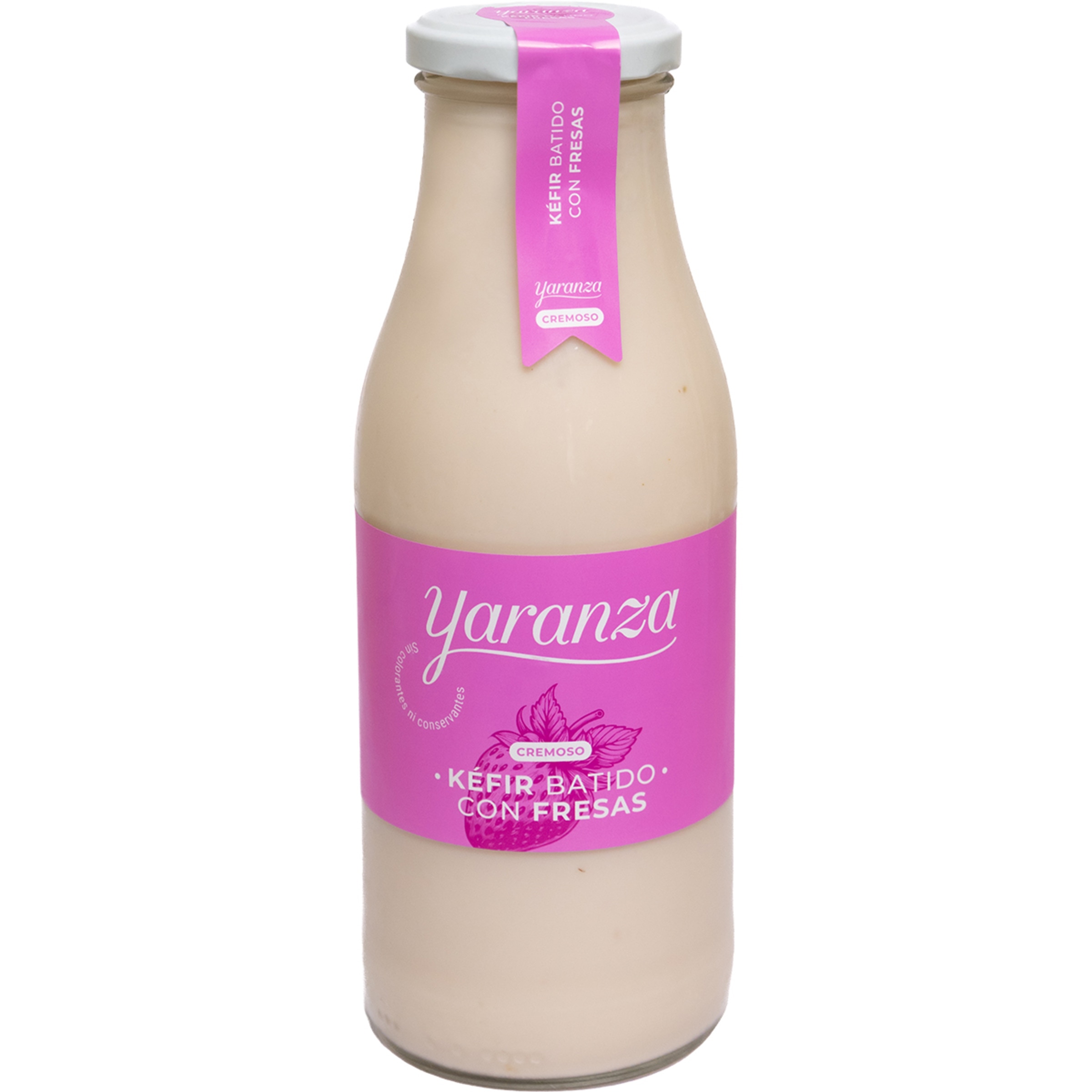 kéfir con fresas sin gluten botella 500 g