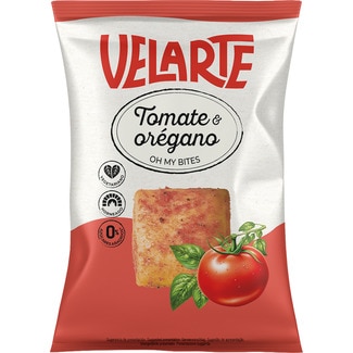 Bites snacks de pan sabor tomate y orégano con AOVE bolsa 80 g - Velarte