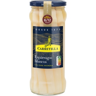 espárragos blancos muy gruesos 6-12 piezas frasco 325 g neto escurrido - Carretilla