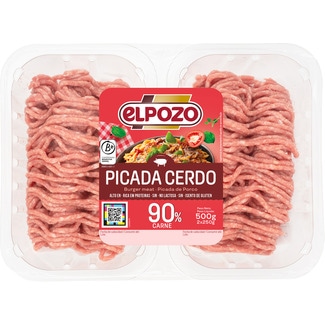 burger meat picada de cerdo con 90% de carne bipack bandeja 2x250 g sin gluten y sin lactosa - Elpozo