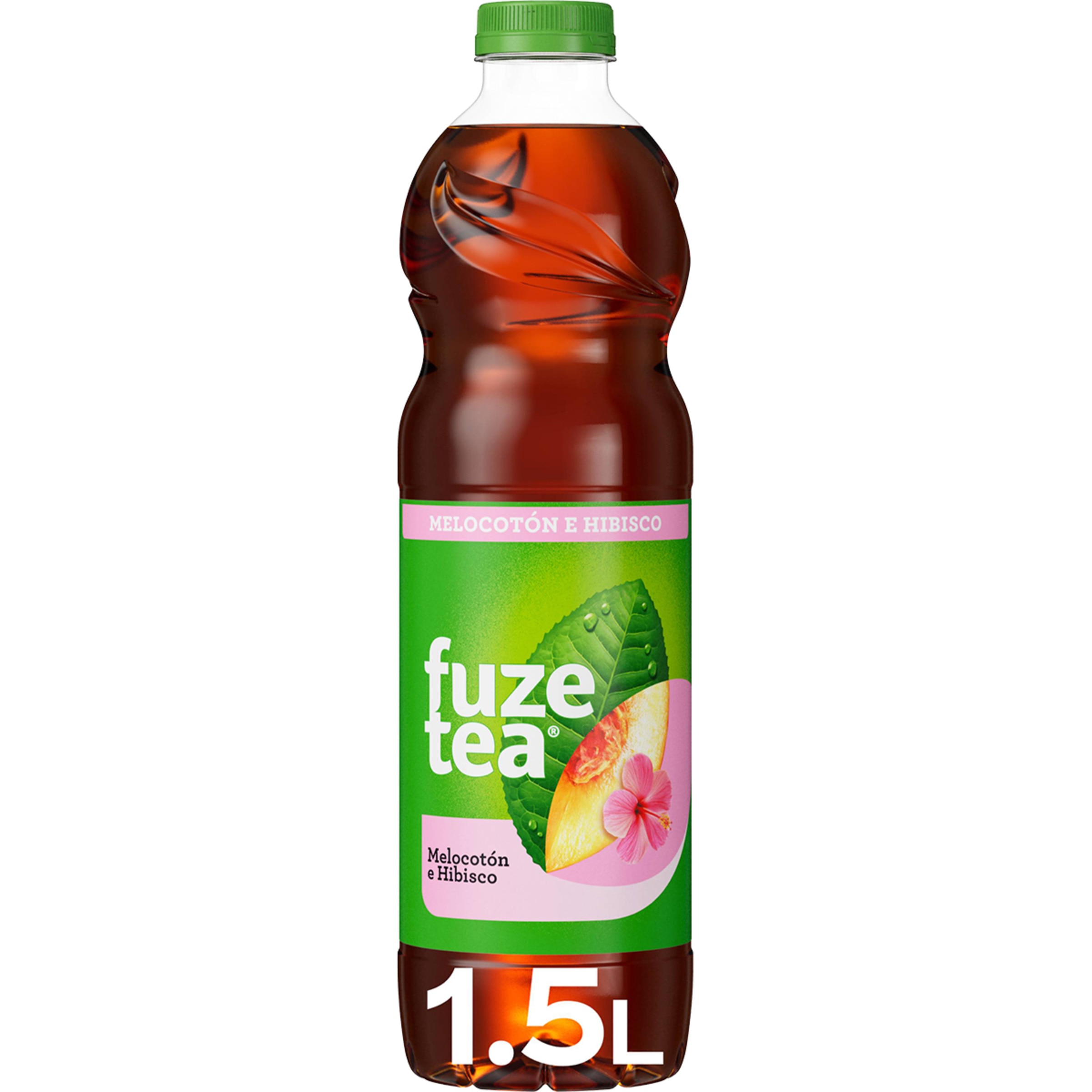 refresco de té negro melocotón e hibisco botella 1,5 l