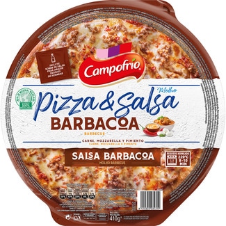 pizza barbacoa carne, mozzarella y pimiento con salsa barbacoa envase 410 g - Campofrio