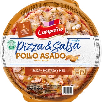 pizza de pollo asado con salsa de mostaza y miel envase 355 g - Campofrio