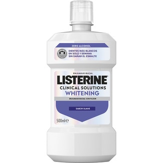 enjuague bucal blanqueador Whitening sabor suave frasco 500 ml - Listerine