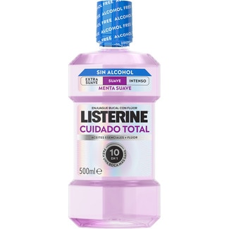 enjuague bucal Cuidado Total menta suave sin alcohol frasco 500 ml - Listerine