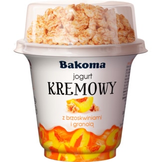 Iogurte Kremowy Duo Pêssego e Granola unidade 230 g - Bakoma